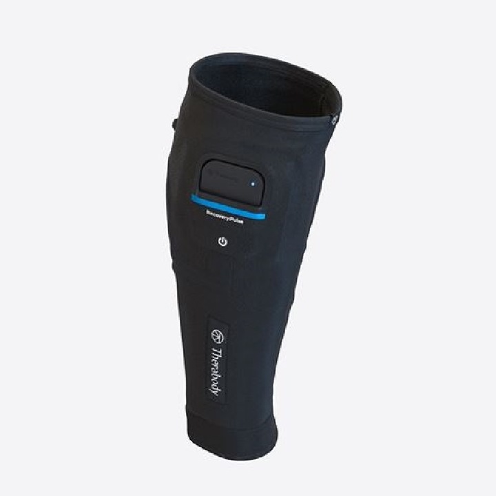 Dispozitiv de compresie pentru gambe Therabody RecoveryPulse Calf Sleeve Single, Marime S, Negru
