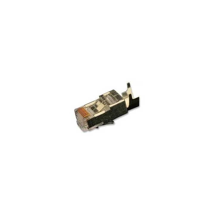 Mufa RJ45 8/8 CAT6 ecranata, cu ghidaj pentru fire, pini auriti
