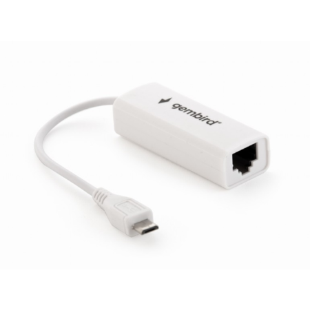 Gembird NIC-MU2-01 Carte Réseau Ethernet 100 Mbit/s - Cartes Réseau (Avec Fil, Micro-USB, Ethernet, 100 Mbit/s, Blanc