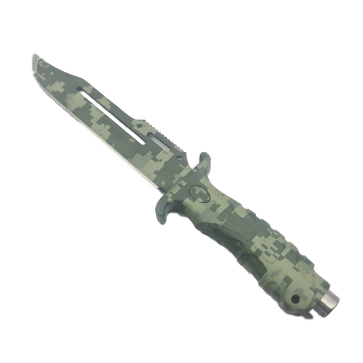 Cutit de Vanatoare, Model Camuflaj, Husa Material Textil, Agatatoare, Maner Anti Alunecare, 34 cm, Dalimag