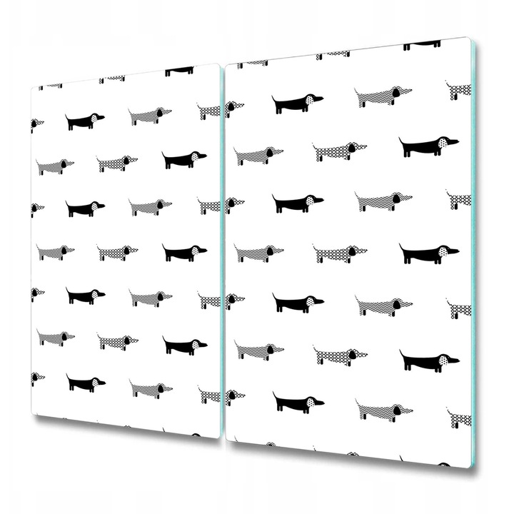 Tocator paine. Tulup. Sticla. Dreptunghi. Teckel Animale Caini. Alb. 2x30x52 cm. 010010520010000029896