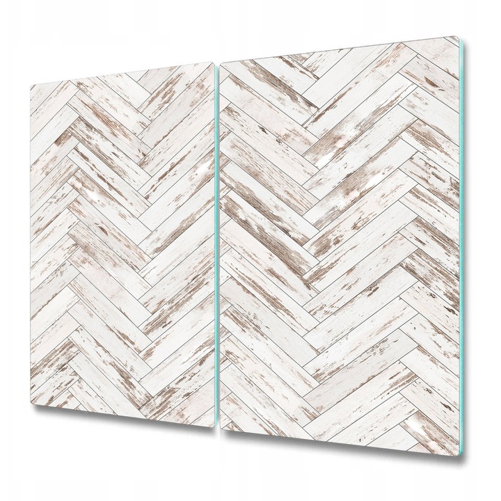 Tocator paine. Tulup. Sticla. Dreptunghi. Epoca Din Lemn De Heringbone. Maro. 2x30x52 cm. 010010520010000031502