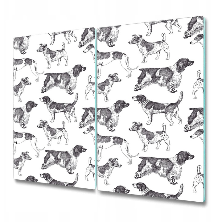 Tocator paine. Tulup. Sticla. Dreptunghi. Caini De Epoca. Gri. 2x30x52 cm. 010010520010000012270