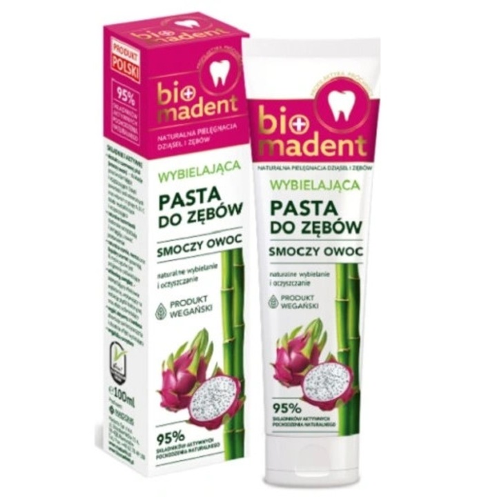 Паста за зъби, Bio Madent, Dragon Fruit, 100 мл, многоцветна