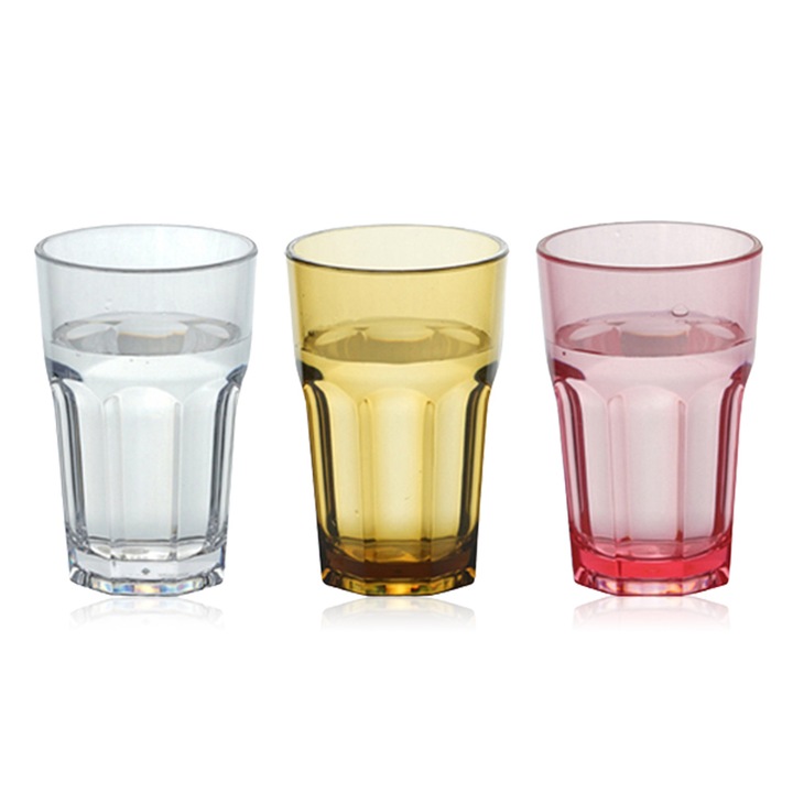 3 db-os pohár készlet, Műanyag, 265ml, Többszínű
