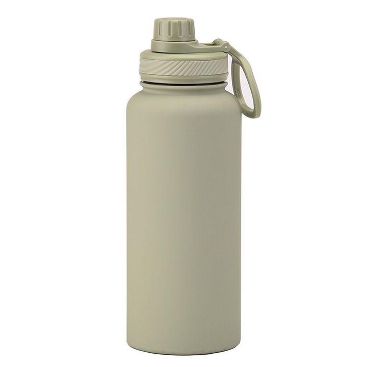 Бутилка за вода, Неръждаема стомана, 1L, Зелена