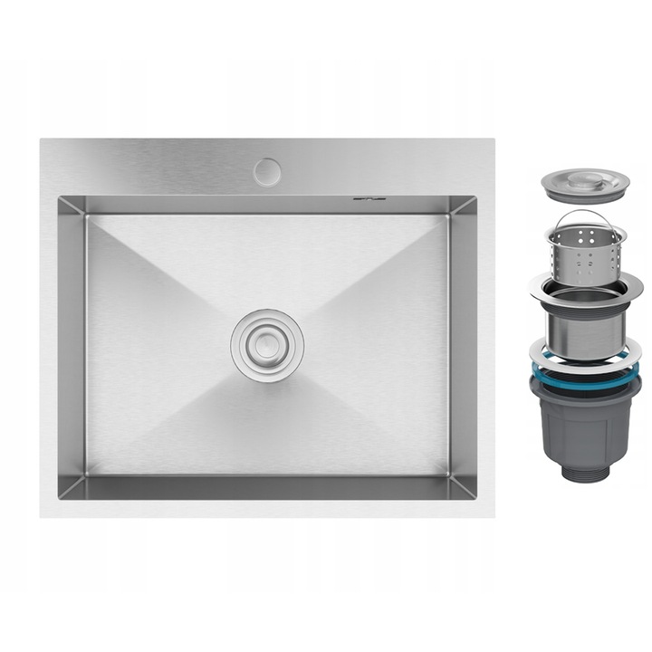 Set Chiuveta cu 1 vas, Laveo Inox, Crom