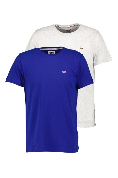 Tommy Jeans, Екстра слим тениска - 2 броя, Кралско Синьо/Светлосив меланж