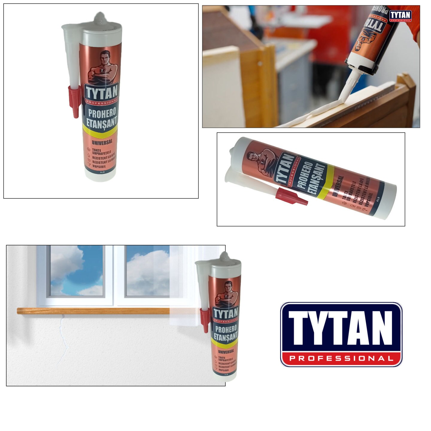 Силикон Tytan Professional, Prohero, 19137, 280 мл, За запечатване ...