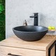 Lavoar din granit, Forma rotunda, Reversibil, 410mm, Adancime 135mm, Negru