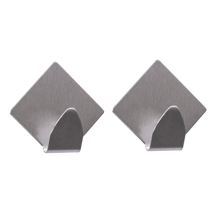 Set 2 cuiere, AWD Interior, Inox, Adeziv, Argintiu