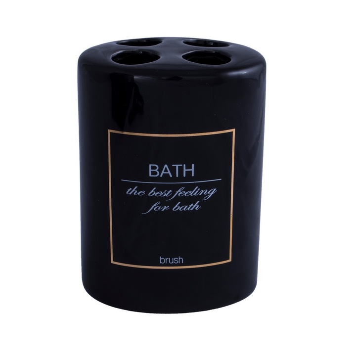 Suport periuta de dinti Forte, AWD Interior, Ceramica, Negru