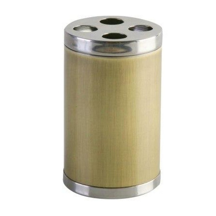 Suport pentru periute, AWD Interior, Otel/Plastic, Maro/Argintiu