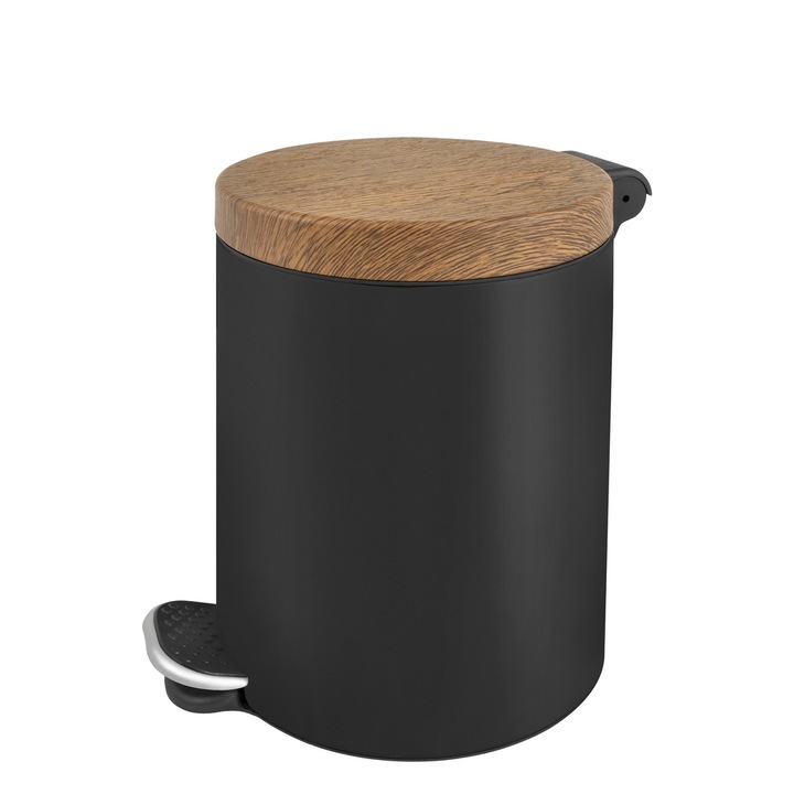Cos cu pedala, Otel, 3l, Negru