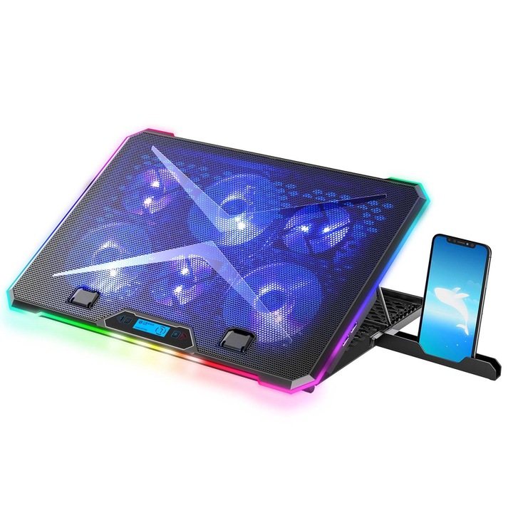 Cooler laptop EVOLVEO Ania 9 RGB, Negru