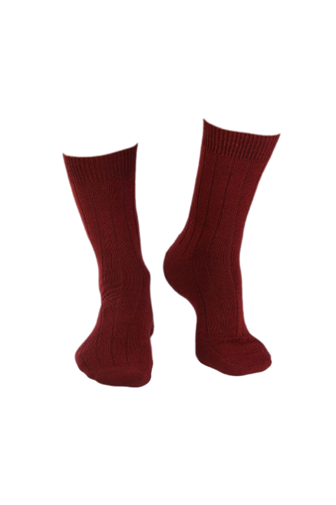 Антибактериални мериносови чорапи Warm Ribs Bordeaux'