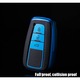 Husa albastru cu insertii piele pentru cheie Toyota Corolla Prius Camry CHR C-HR RAV4 Altis Land Cruiser Prado Keyless 3 butoane