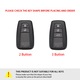 Husa albastru cu insertii piele pentru cheie Toyota Corolla Prius Camry CHR C-HR RAV4 Altis Land Cruiser Prado Keyless 3 butoane