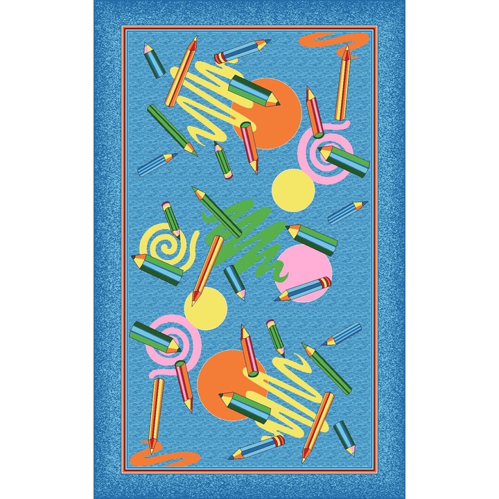 Covor Pentru Copii, Print 1127, 150x200 cm, Albastru, 820 gr/mp