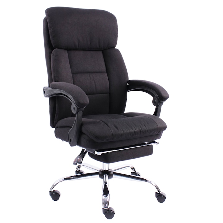 Scaun profesional Arka Chairs B181 material textil negru, confortabil cu suport de picioare