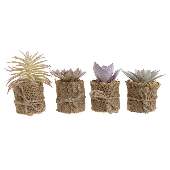 Set 4 plante artificiale in ghiveci, INART, 5x5x12 cm, Multicolor