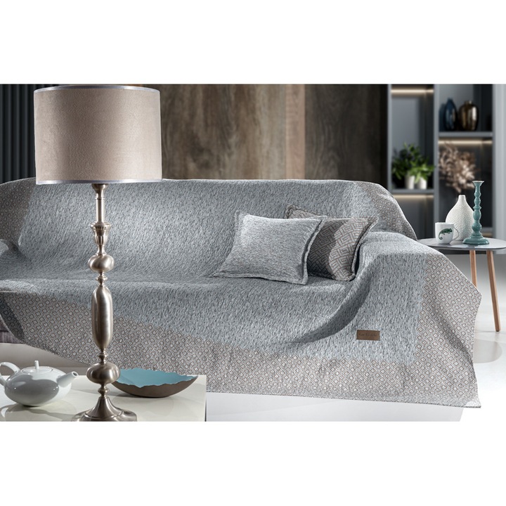 Cuvertura pentru canapea de 2 locuri, Libra Grey, 180x250 cm, Gri