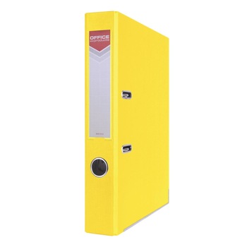 Biblioraft plastifiat OFFICE Products, 5 cm, colturi metalice, galben Biblioraft plastifiat OFFICE Products, 5 cm, colturi metalice, galben