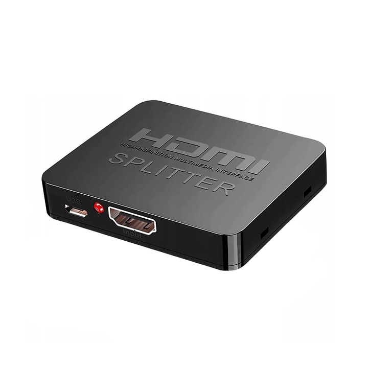 Разклонител HDMI 2.0 1x2, PAWONIK, HDCP 2.2, UltraHD, черен
