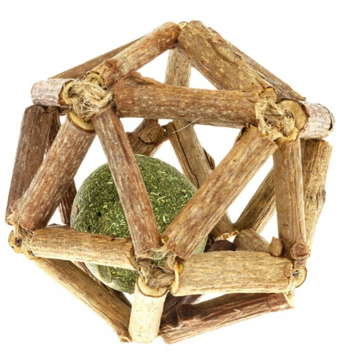 Jucarie Pentru Pisici, Wesolypupil, Miscare, 9 cm, Lemn, Maro/Verde