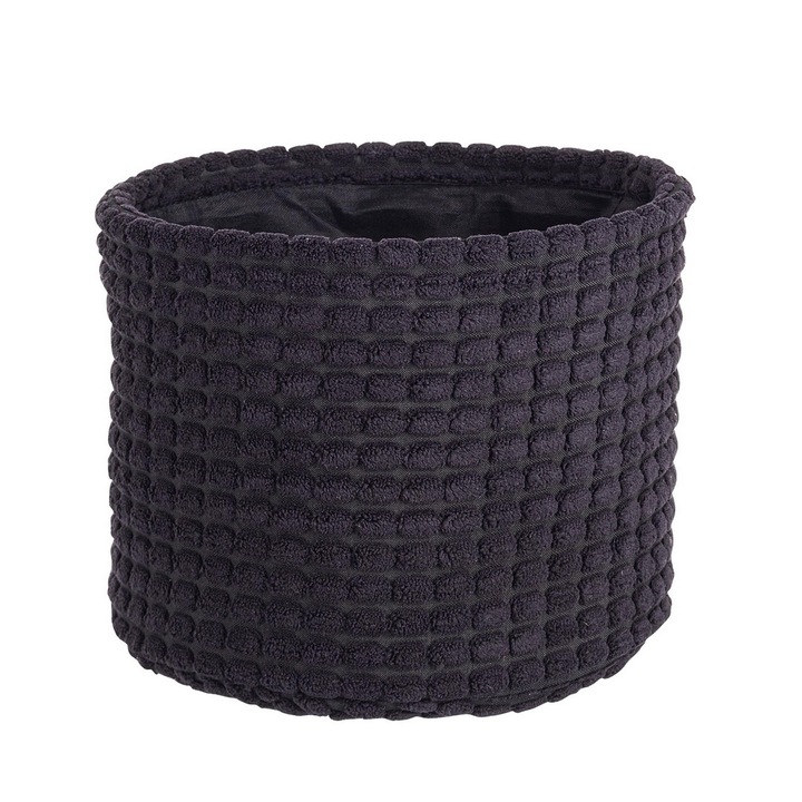 Bizzotto fekete textil tárolókosár 19x16cm