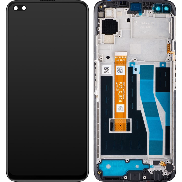 Realme 6 Pro сензорен дисплей, с рамка, черен, сервизен пакет 4903696