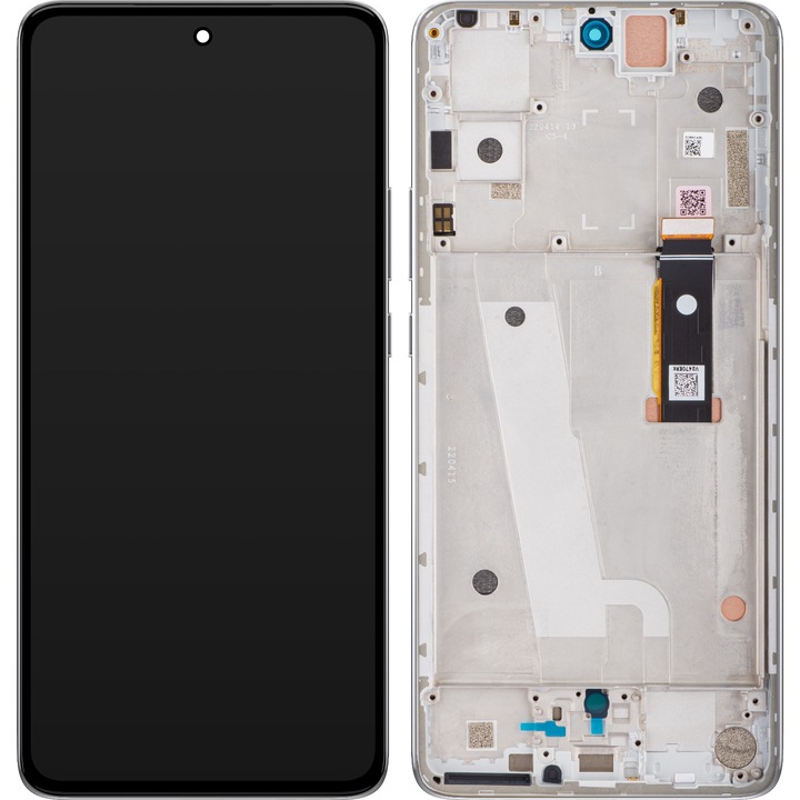 Дисплей с тъчскрийн Motorola Edge 30, с рамка, сребрист, сервизен пакет 5D68C20586