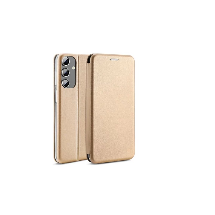 Калъф Magnetic Flip Cover, съвместим с Samsung Galaxy S24, златен