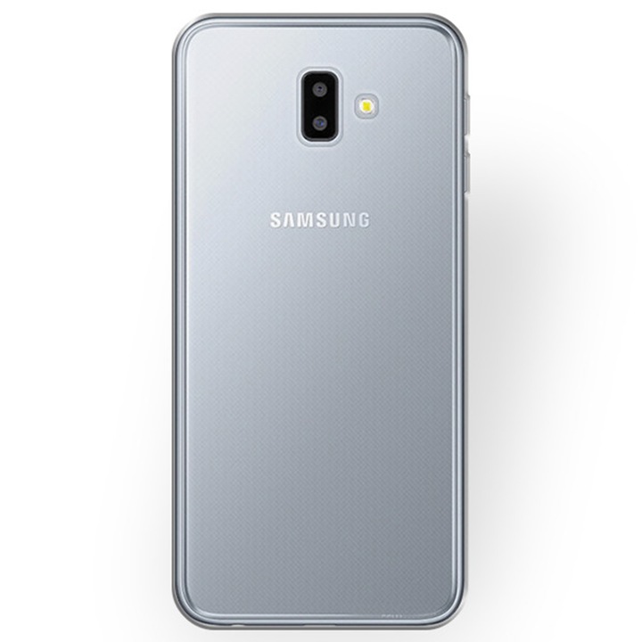 Прозрачен калъф, съвместим със Samsung Galaxy J6 Plus, Slim fit, Anti-slip, Минималистичен дизайн, 1 mm