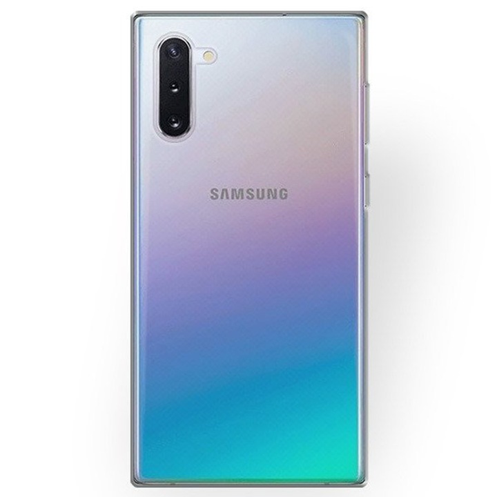 Прозрачен капак, съвместим със Samsung Galaxy Note 10, Slim fit, Anti-slip, Минималистичен дизайн, 1 mm