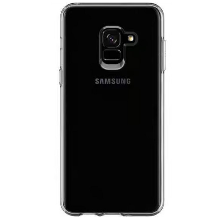 Прозрачен капак, съвместим със Samsung Galaxy A8 2018, Slim fit, Anti-slip, Минималистичен дизайн, 1 mm