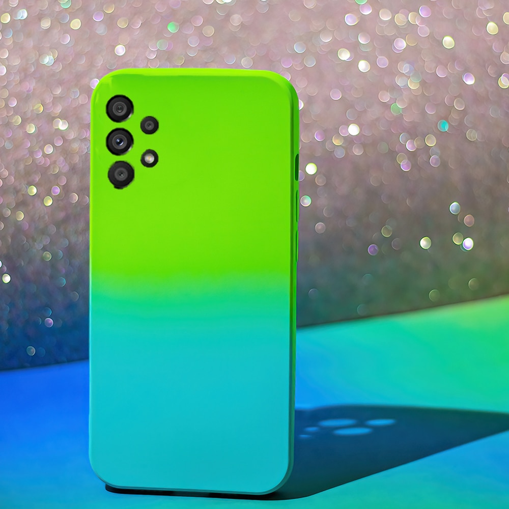 Husa Tropycal Gradient Silicone, Compatibil cu Samsung Galaxy A53 5G, din silicon Flexibil, Degrade, Verde/ Albastru