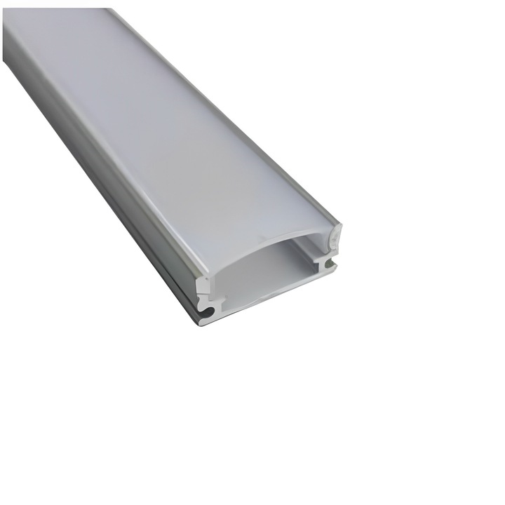 Profil de colt din aluminiu pentru benzi led, usor convex, culoare gri, lungime 1m
