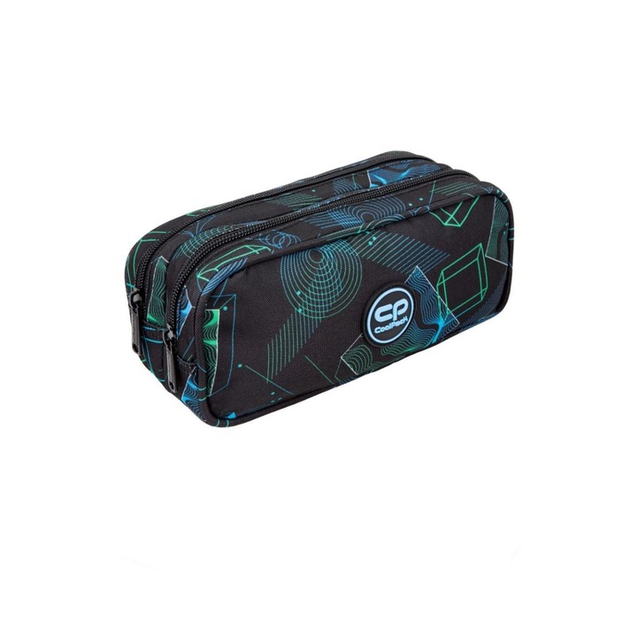 CoolPack kettős cipzáras piperetáska, Duke, Ultra, tartalom nélkül, többszínű