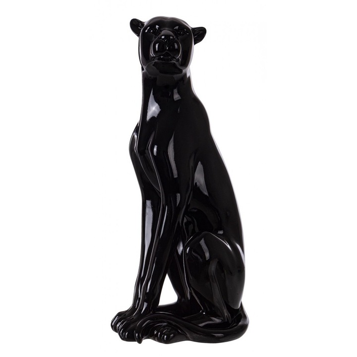 Фигурка Леопард от черен полирезин 28x23x60 см
