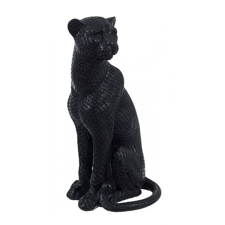Фигурка Леопард от черен полирезин 16x12.5x27 см