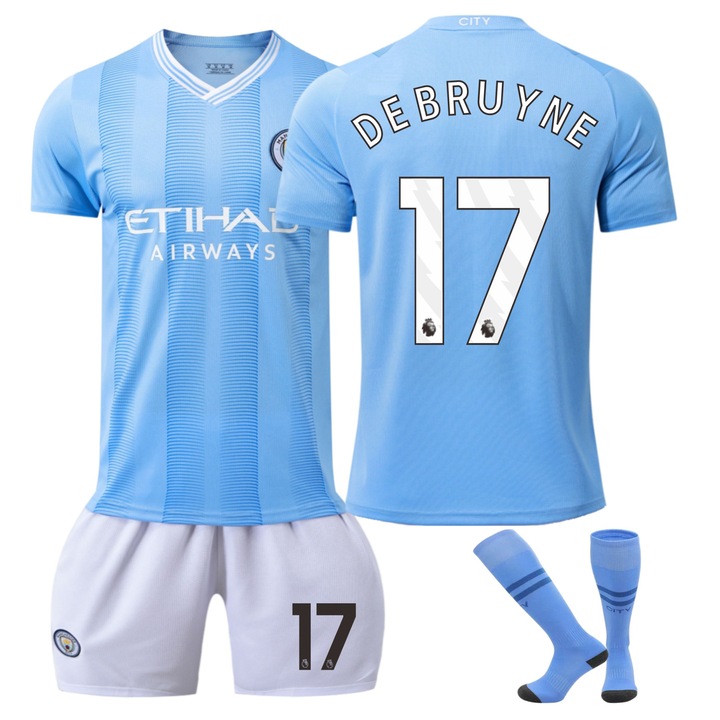 Echipament sportiv copii 23-24 Sezoane Man City De Bruyne Tricou Fotbal