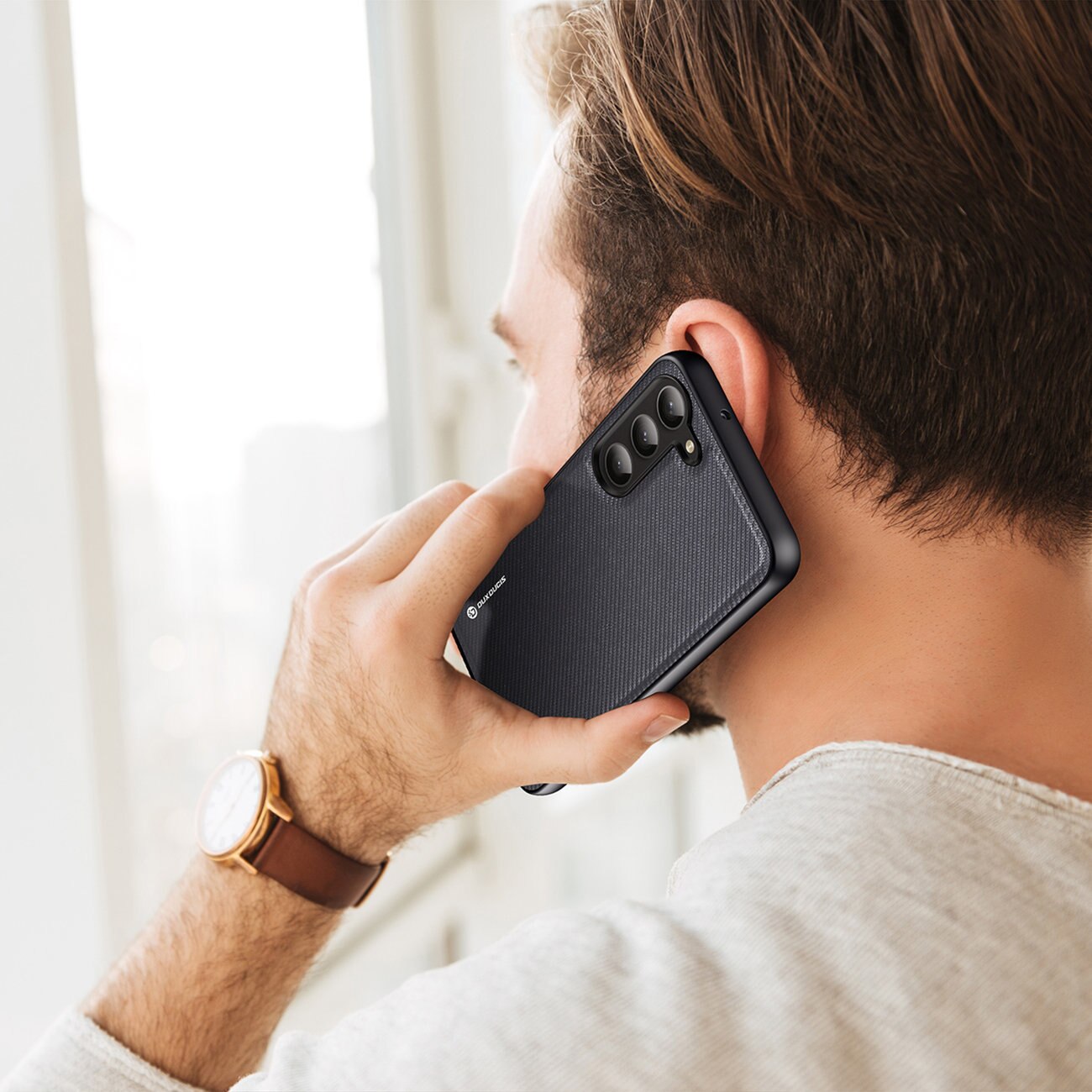 Husa telefon, Dux Ducis Fino, poliuretan, gri, pentru Samsung Galaxy S23+