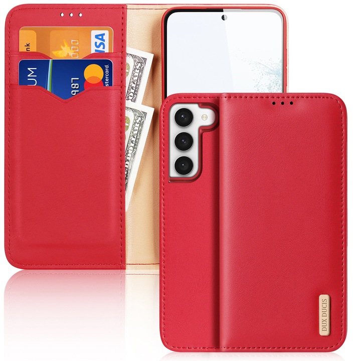 Husa DuxDucis HIVO Leather compatibila cu Samsung Galaxy S23 Plus Red