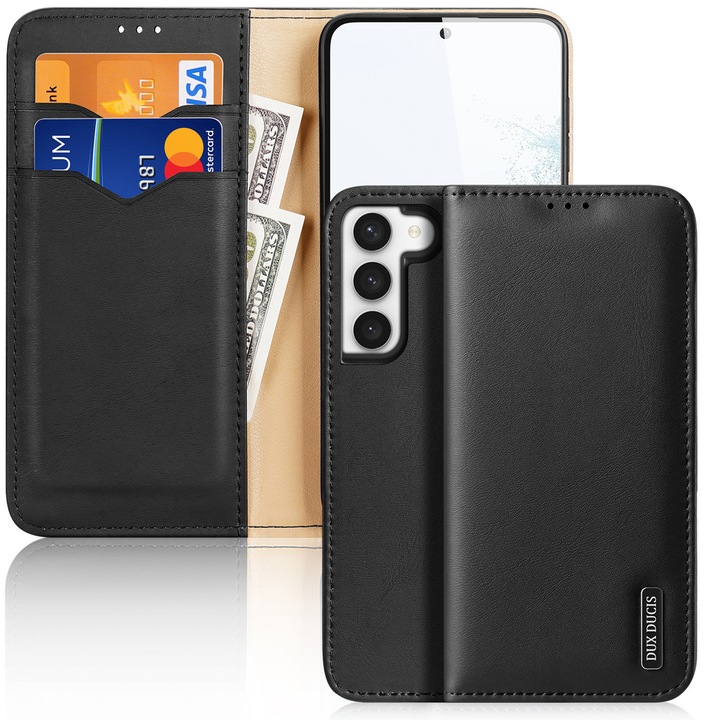 Husa DuxDucis HIVO Leather compatibila cu Samsung Galaxy S23 Plus Black