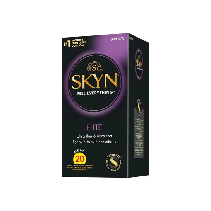 Prezervative Skyn Elite, extra subtiril fara latex, 20 buc