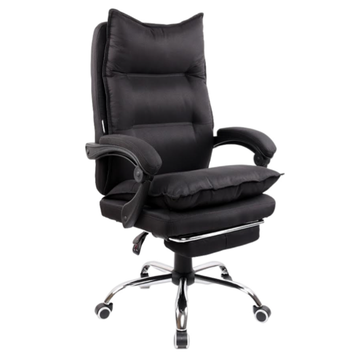 Scaun directorial Arka Chairs B190 profesional negru, confortabil cu suport de picioare