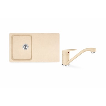 Pachet chiuveta tectonite Franke OID 611 + Baterie Novara, 78x50 cm, cuva 35x43x18 cm, cu ventil de 3 1/2”, cleme de fixare, sistem inchidere ventil, Avena