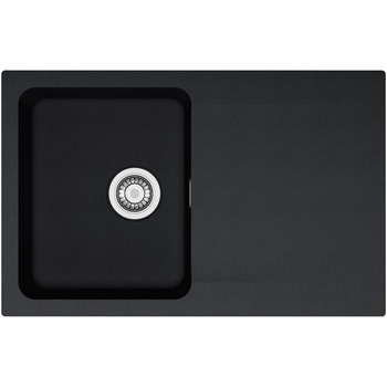 Pachet chiuveta tectonite Franke OID 611 + Baterie Pola, 78x50 cm, cuva 35x43x18 cm, cu ventil de 3 1/2”, cleme de fixare, sistem inchidere ventil, Negru