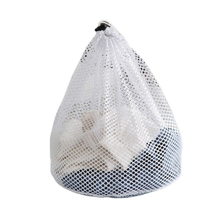 Чанта за защита на дрехите за пералня, 30x40 см, бяла, луксер